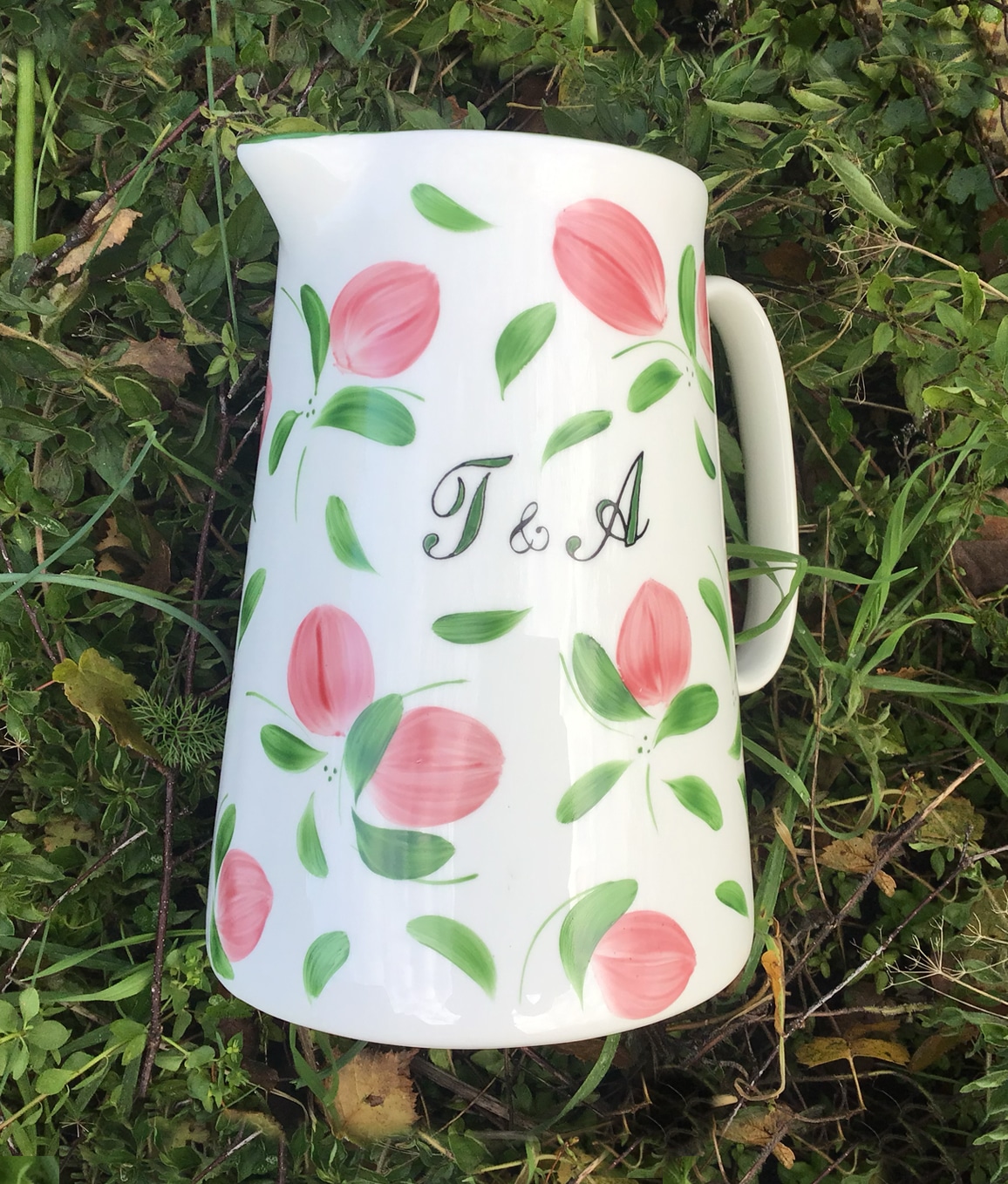 personalised jug petals pattern